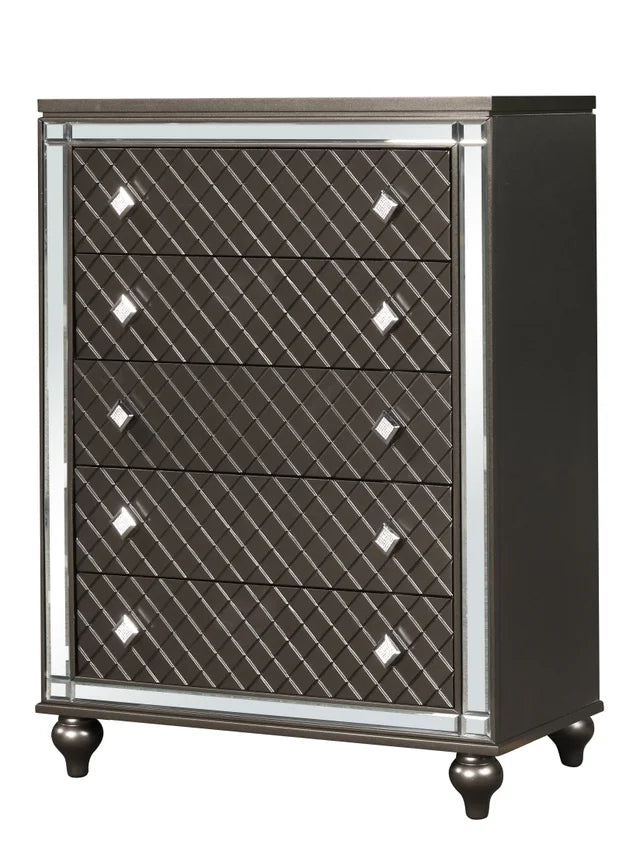 Stars Charcoal - 5PC Bedroom Set Queen, King