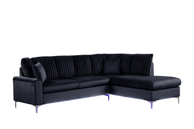 Candy Black - Reversible Sectional (w/ LED's)