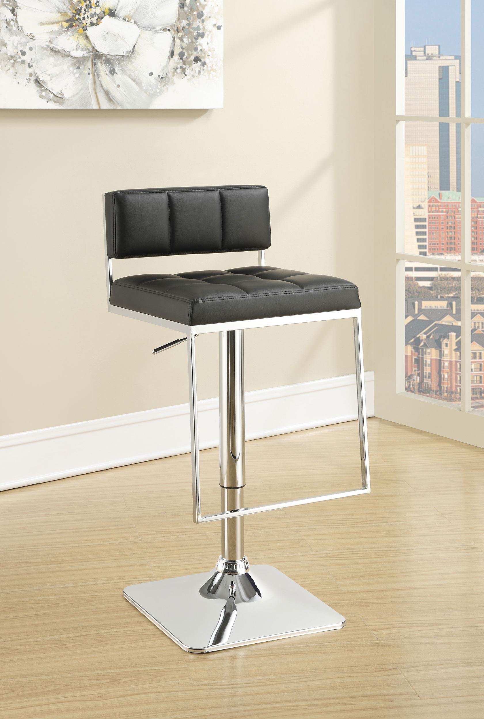 Alameda Adjustable Bar Stool Chrome and Black image