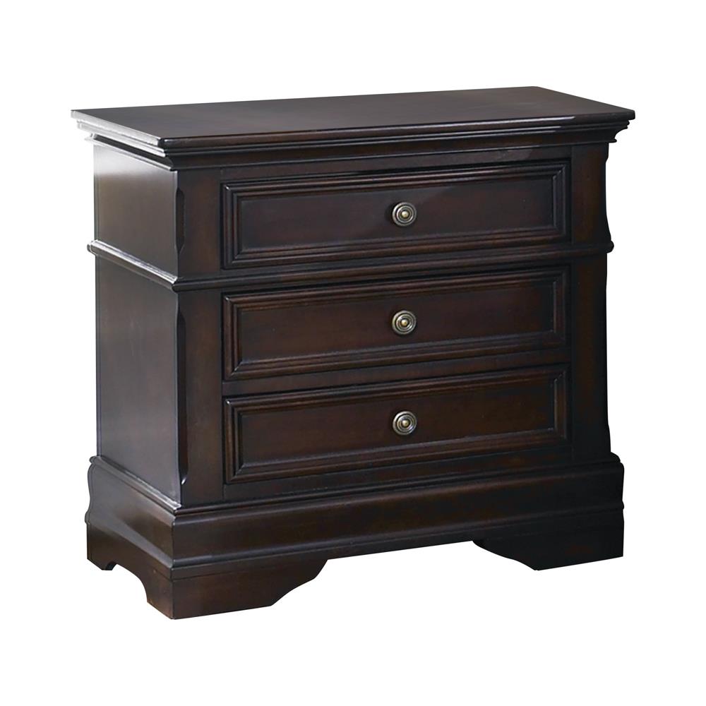 Cambridge 3-drawer Rectangular Nightstand Cappuccino image