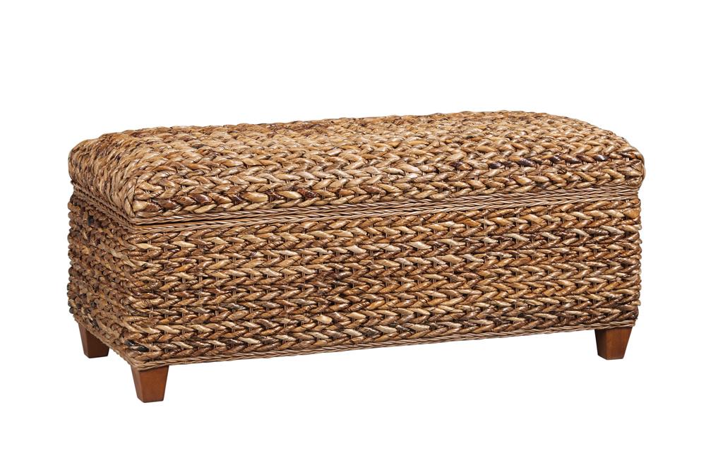 Laughton Hand-Woven Banana Leaf Storage Trunk Amber image