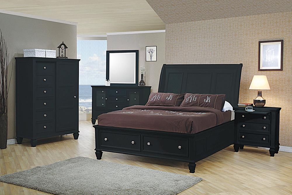 Sandy Beach Door Chest with Concealed Storage Black