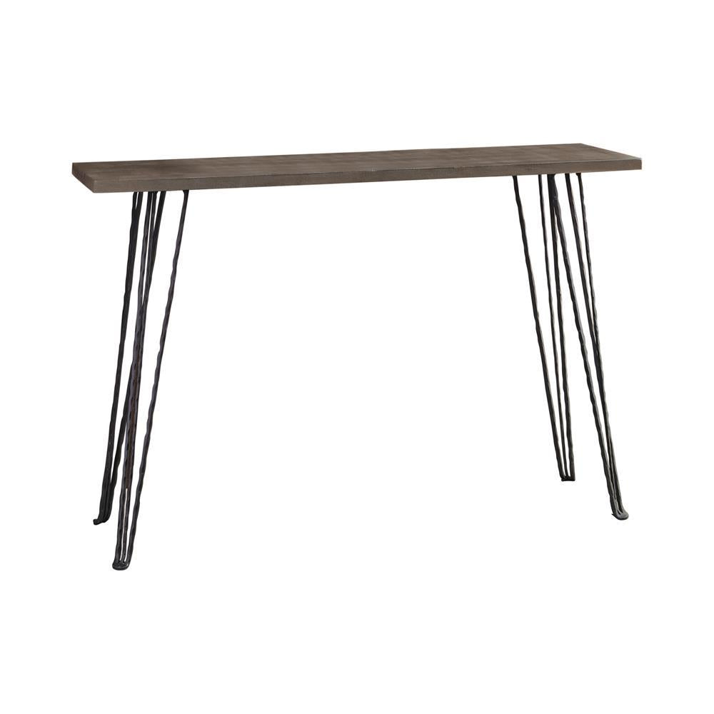 Neville Rectangular Console Table Concrete and Black