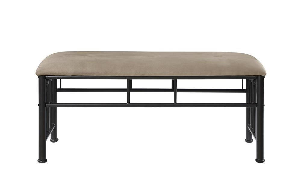 Livingston Upholstered Bench Brown and Dark Bronze