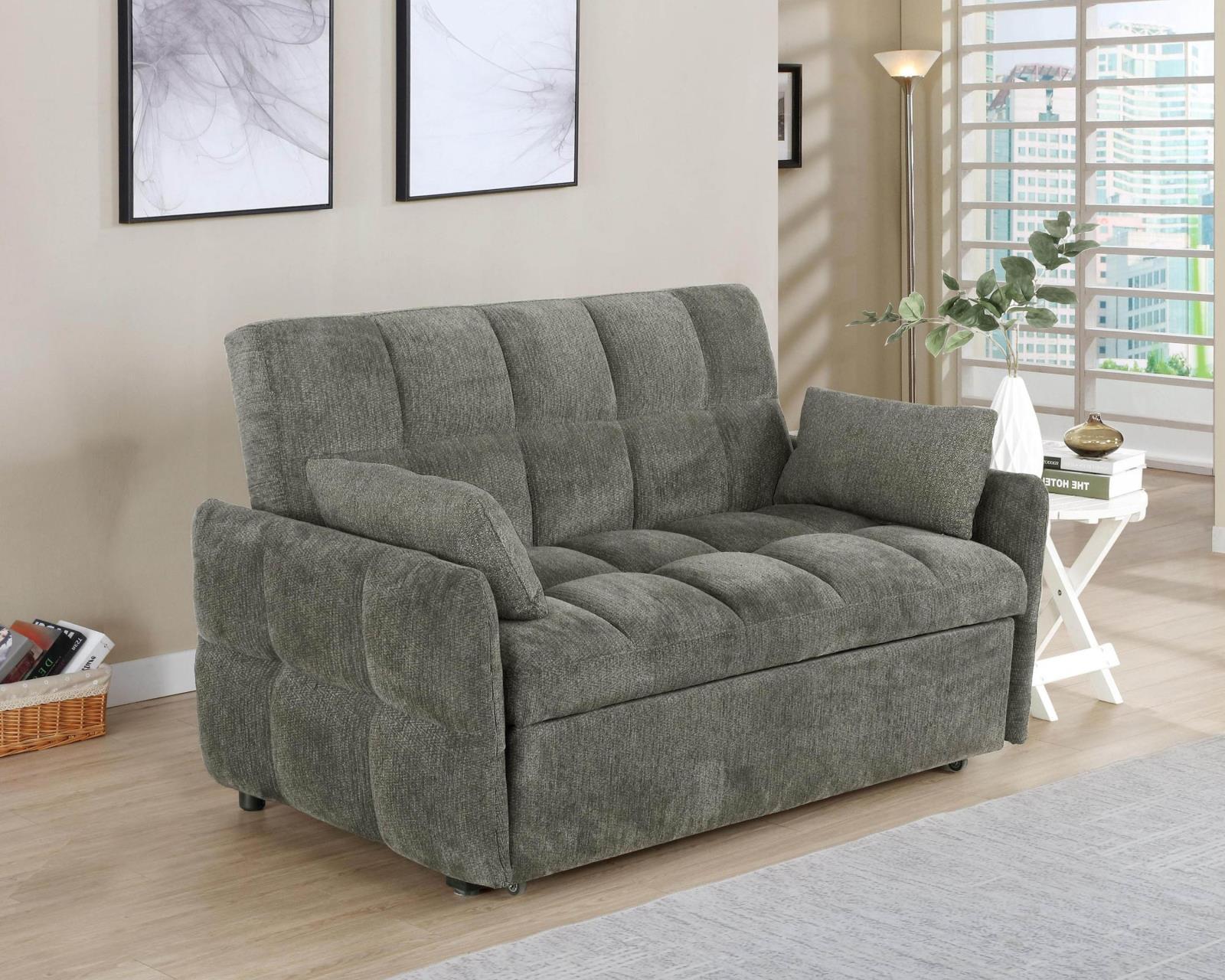 Cotswold Tufted Cushion Sleeper Sofa Bed Dark Grey