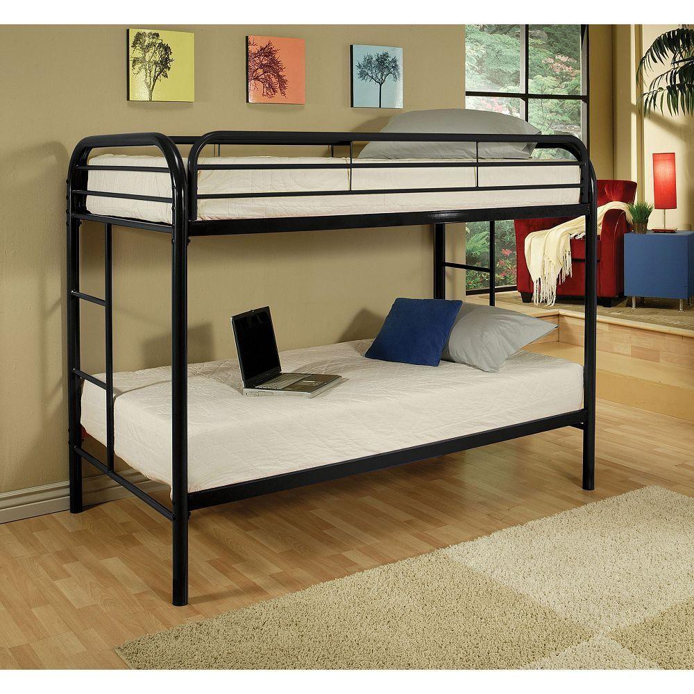 ACME Thomas Twin over Twin Metal Bunk Bed - black