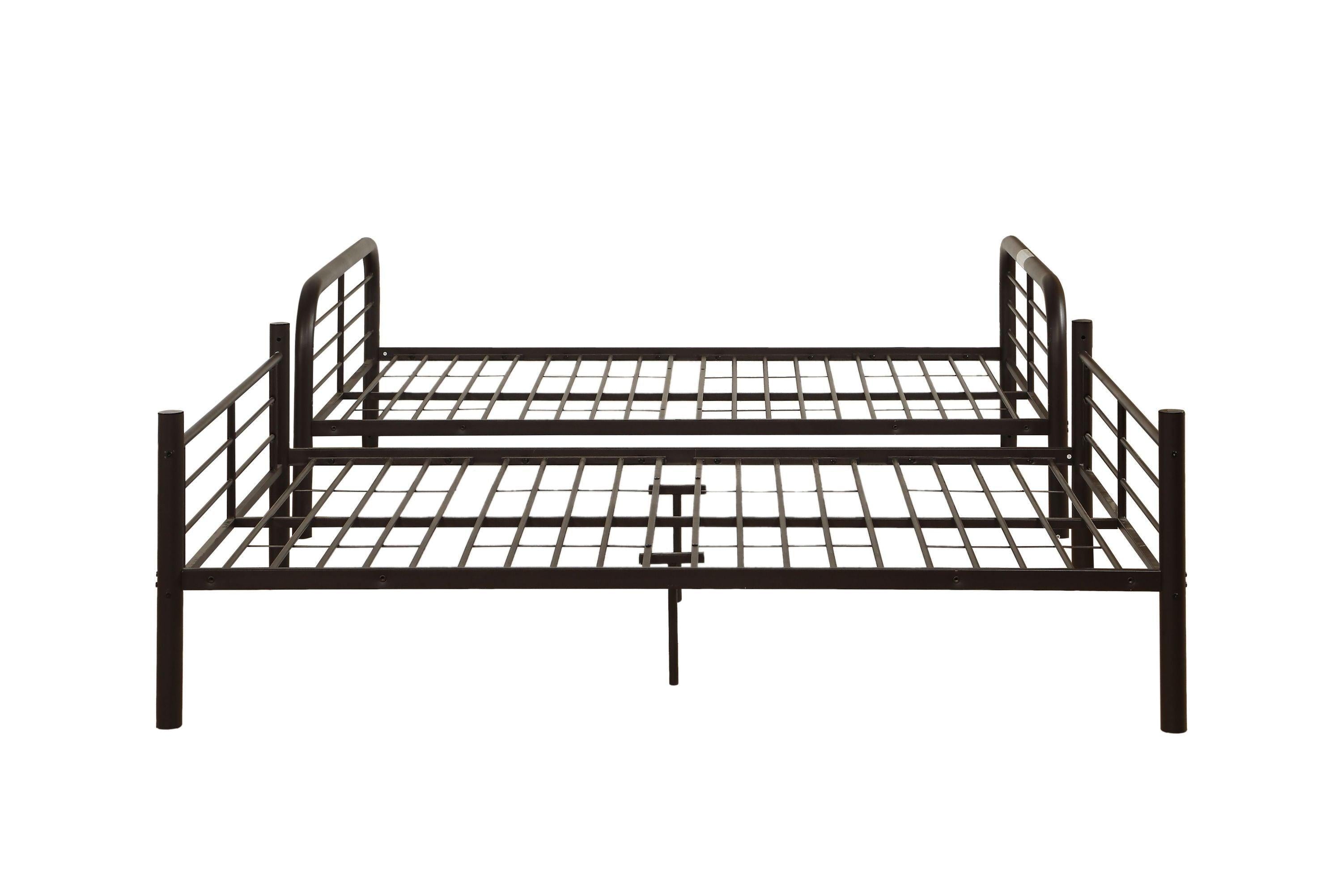 ACME Bristol Full over Full Metal Bunk Bed - Dark Brown