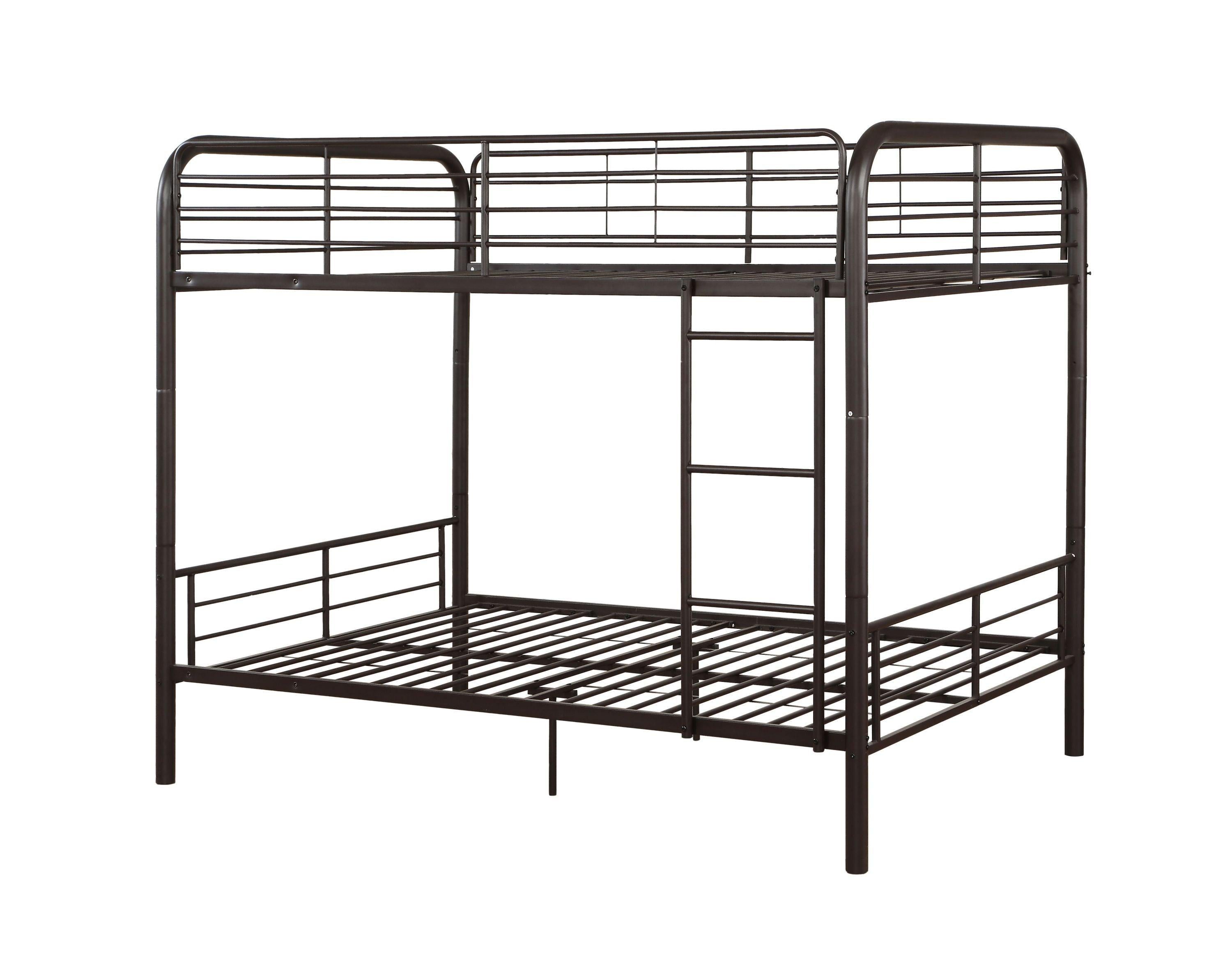 ACME Bristol Full over Full Metal Bunk Bed - Dark Brown