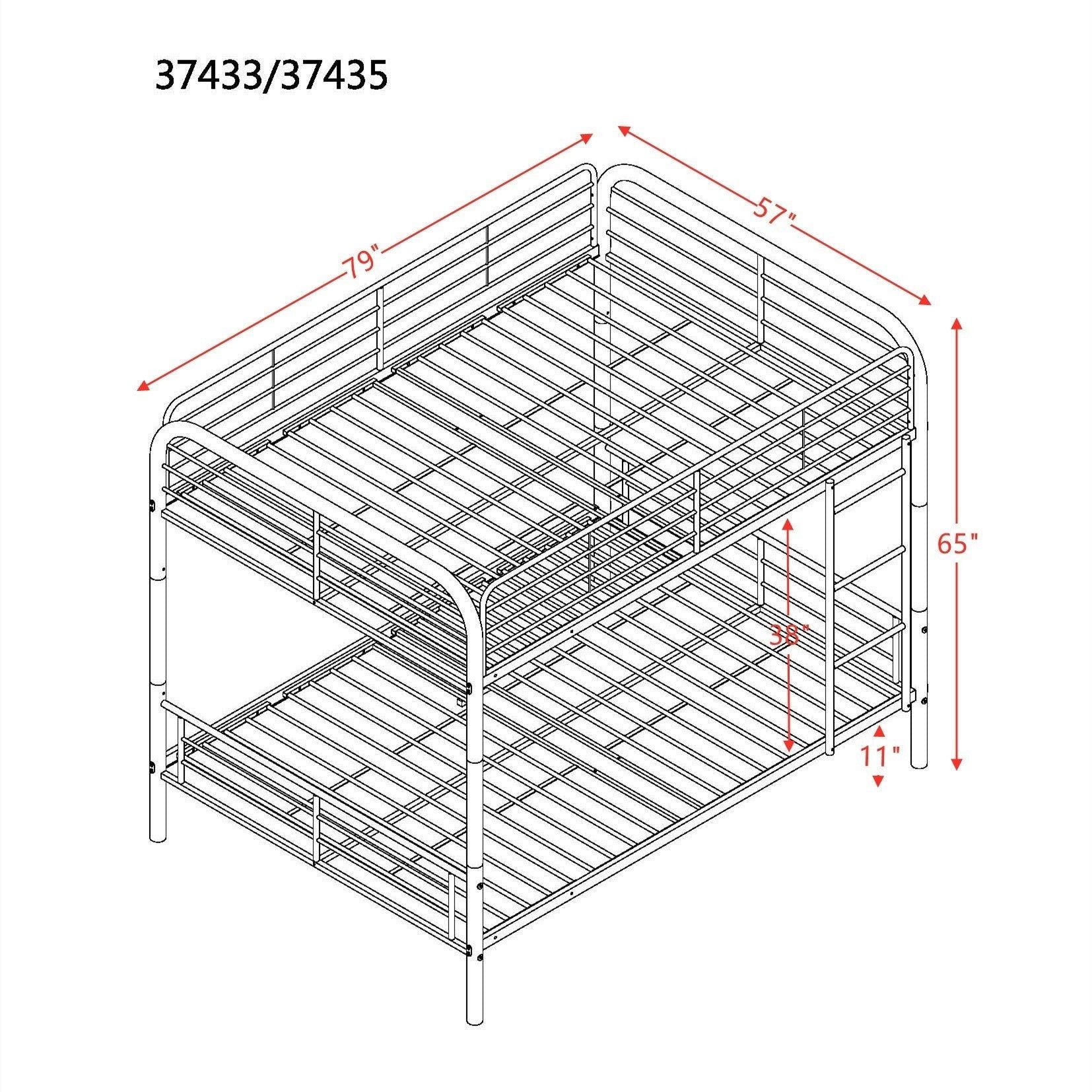 ACME Bristol Full over Full Metal Bunk Bed - Gunmetal