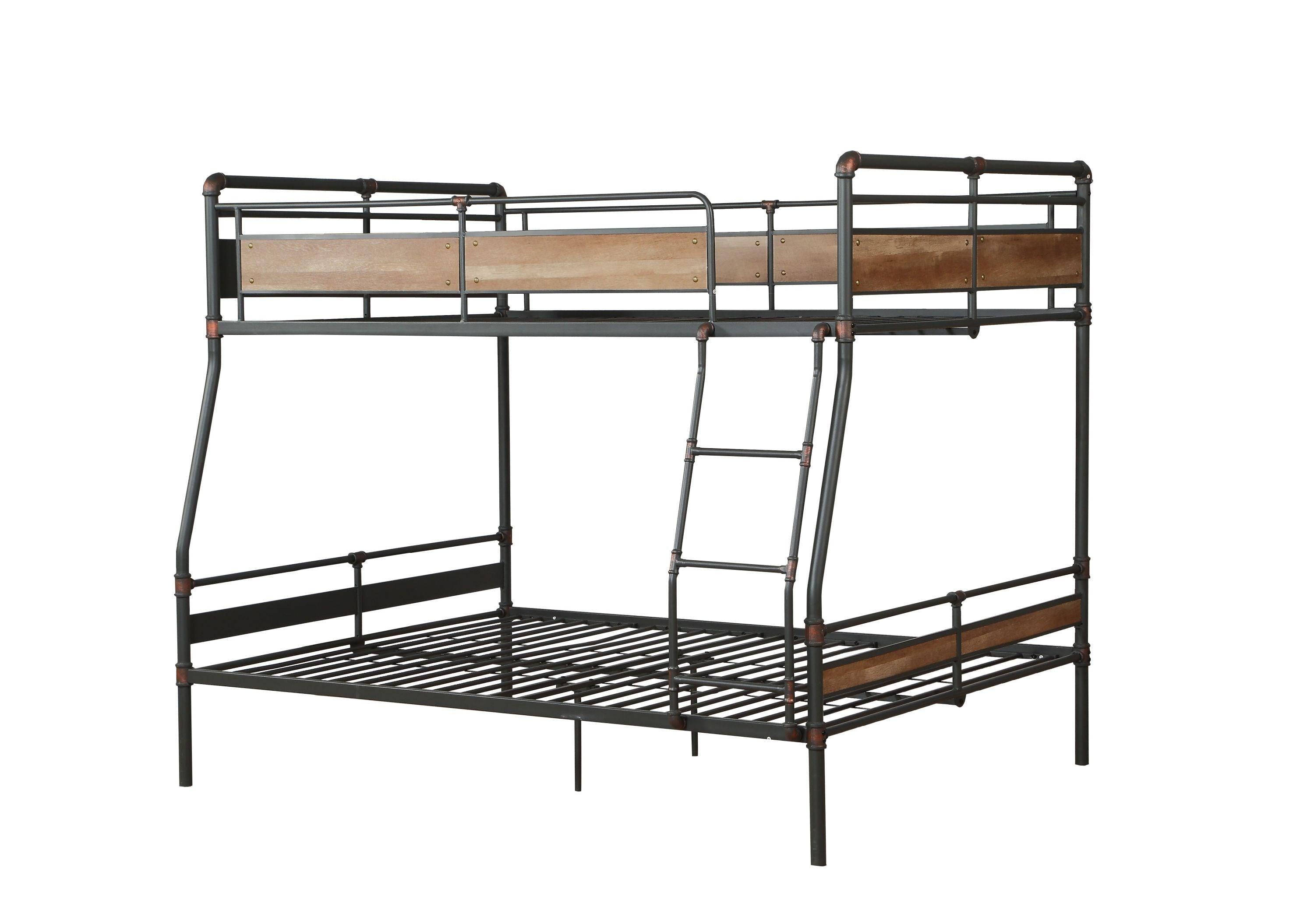 ACME Brantley ll Full XL over Queen Hand-brushed Bunk Bed - Sandy Black and Dark Bronze