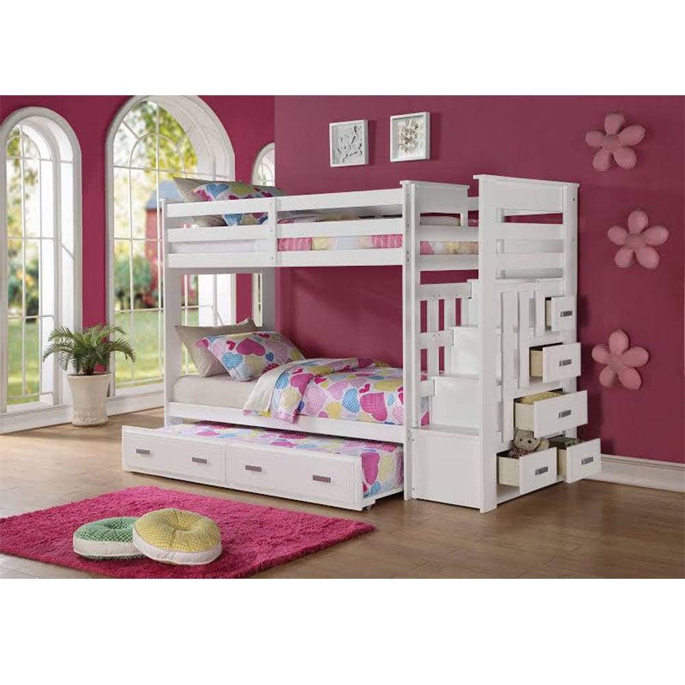 ACME Allentown Twin over Twin Bunk Bed withStorage - White image