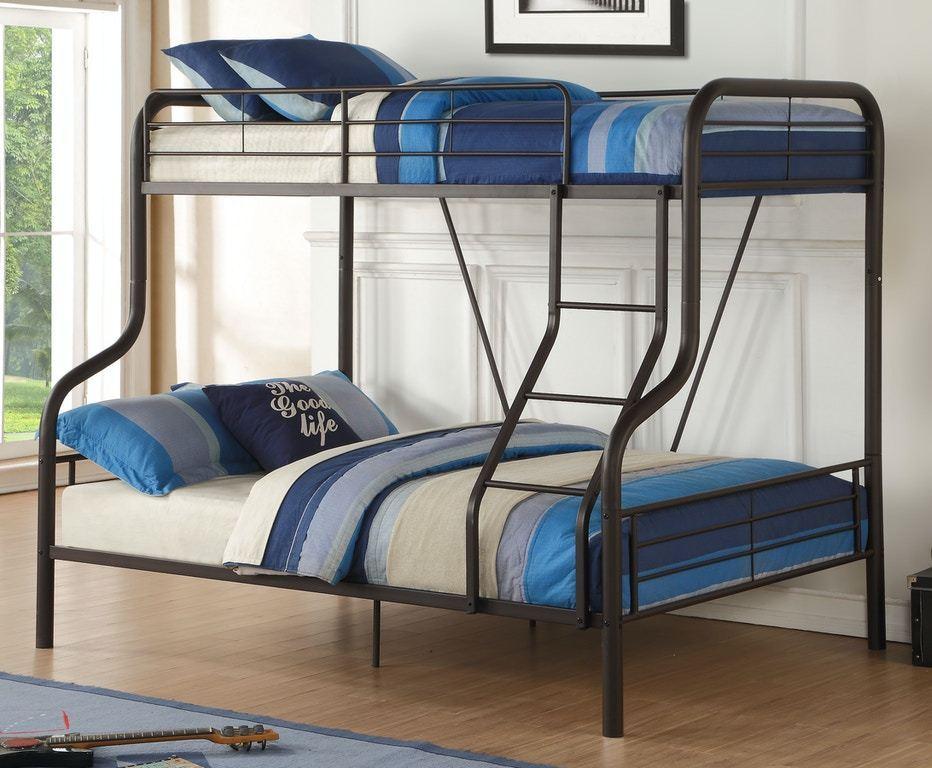 ACME Cairo Twin over Full Metal Bunk Bed - Sandy Black