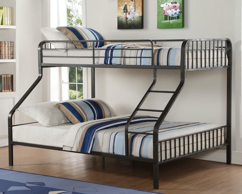 ACME Caius Twin XL over Queen Metal Bunk Bed - Gunmetal