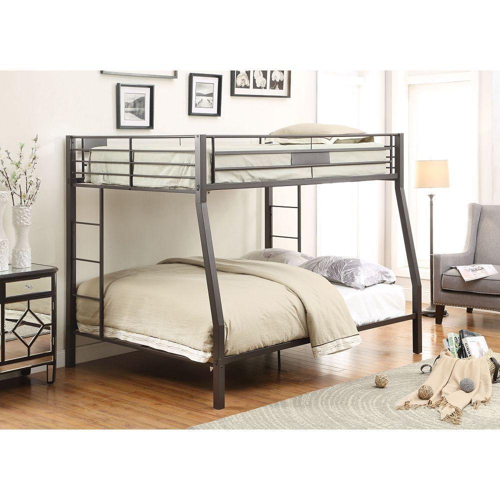 ACME Limbra Full XL over Queen Metal Bunk Bed - Sandy Black