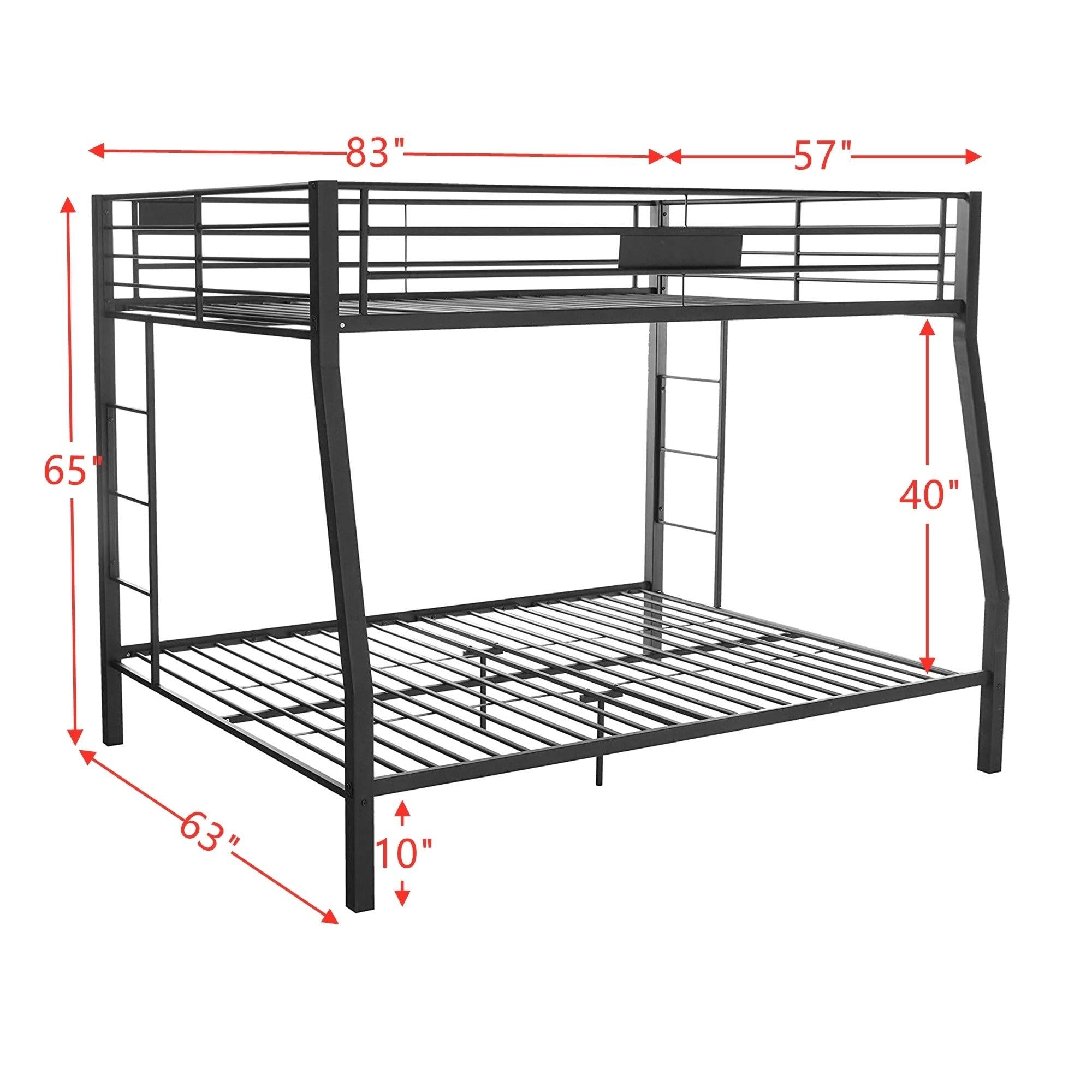 ACME Limbra Full XL over Queen Metal Bunk Bed - Sandy Black