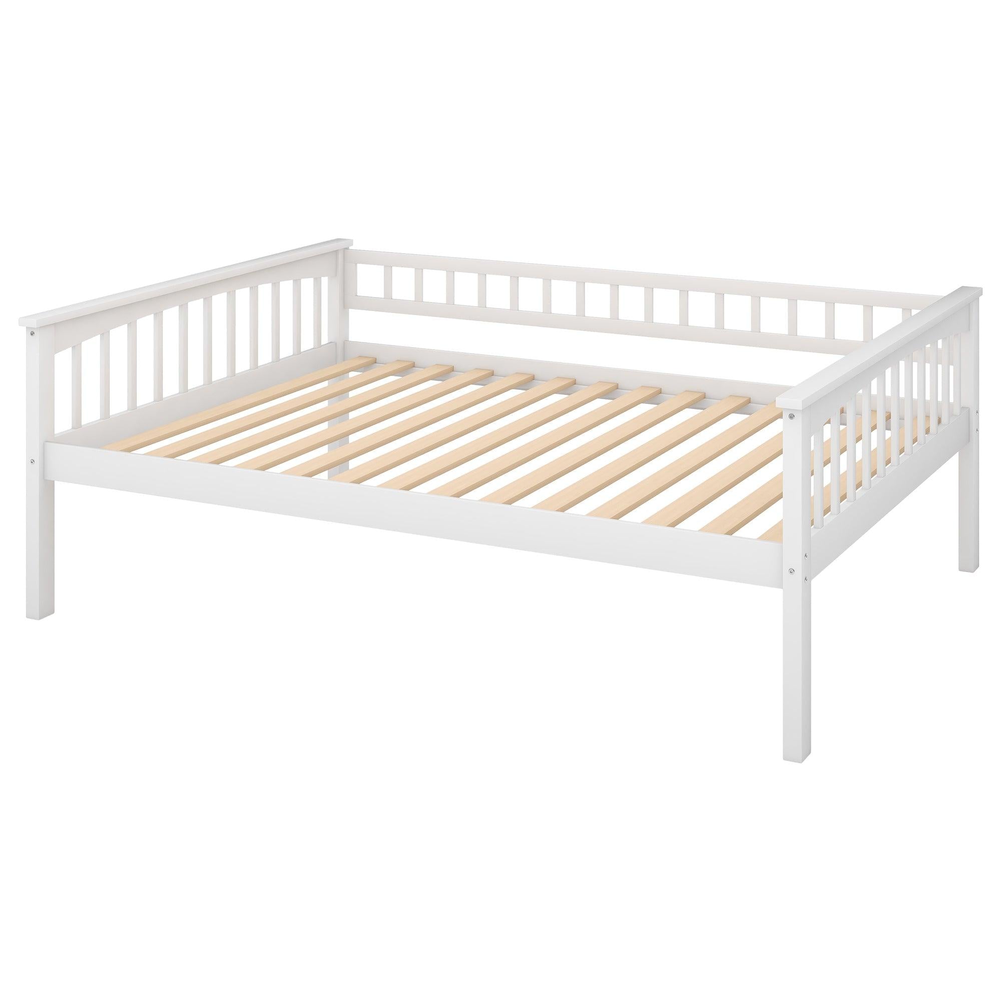 Full over Full Convertible Bunk Bed with Drawers and Head and Footboard - White