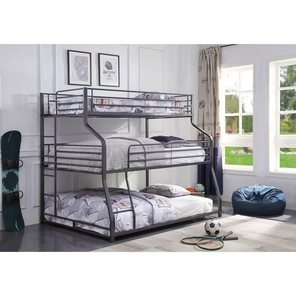 ACME Caius II Twin over Full over Queen Triple Bunk Bed - Gunmetal image