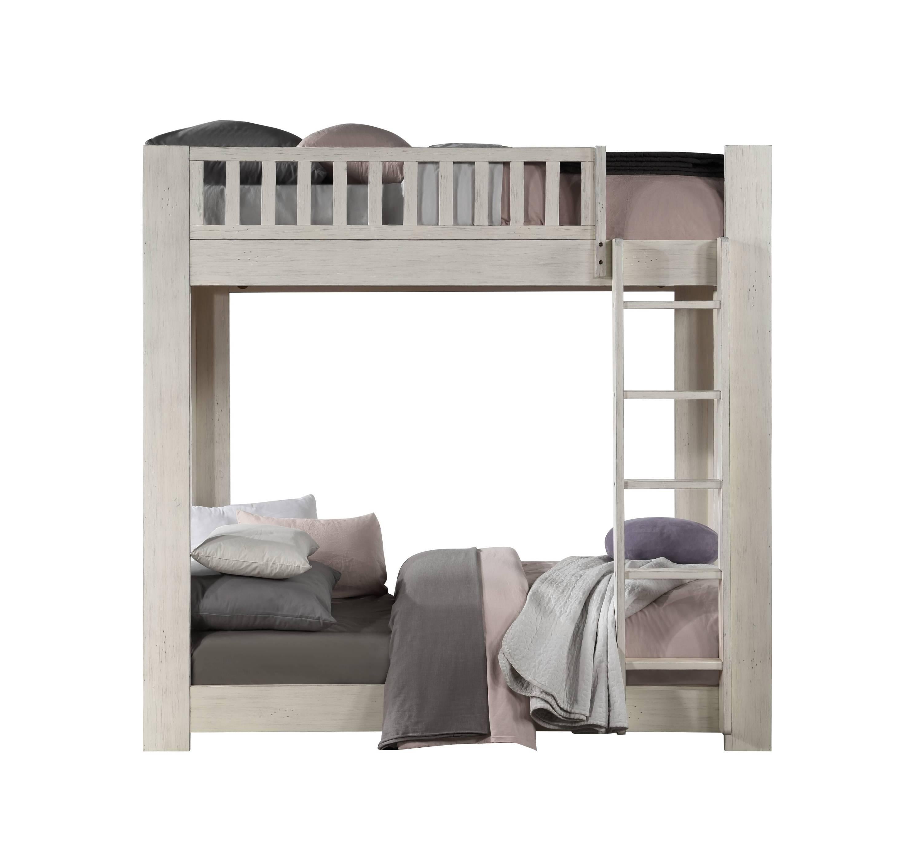 ACME Cedro Twin over Twin Bunk Bed - Weathered White