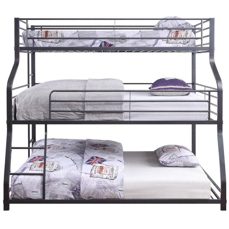 ACME Caius II Twin over Full over Queen Triple Bunk Bed - Gunmetal