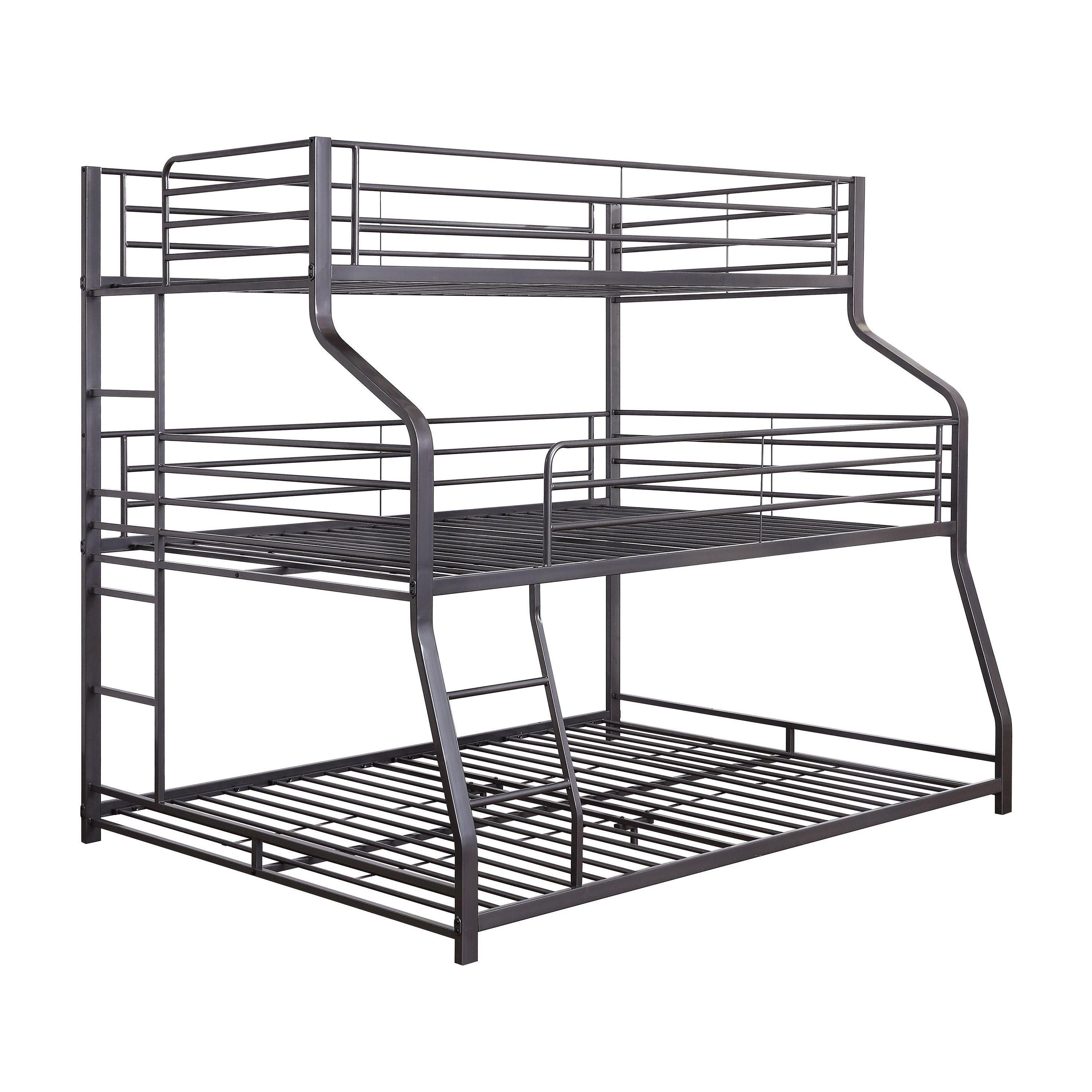 ACME Caius II Twin over Full over Queen Triple Bunk Bed - Gunmetal