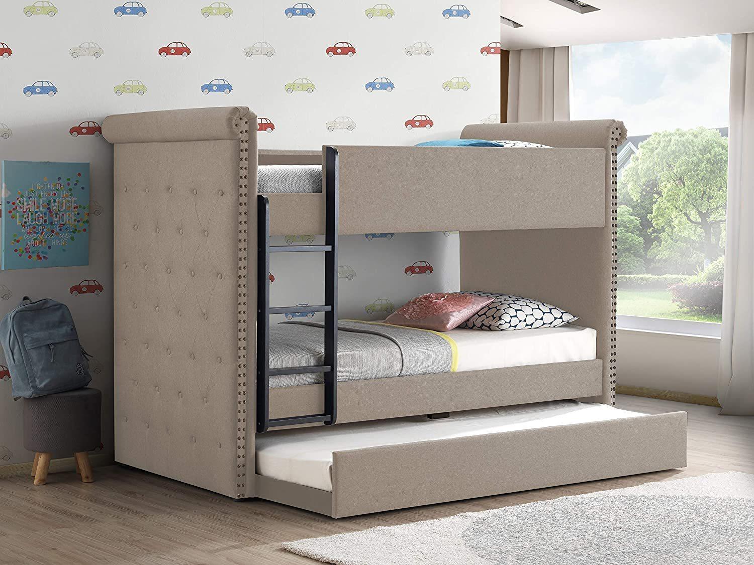 ACME Romana II Twin over Twin Bunk Bed with Twin Size Trundle - Beige image