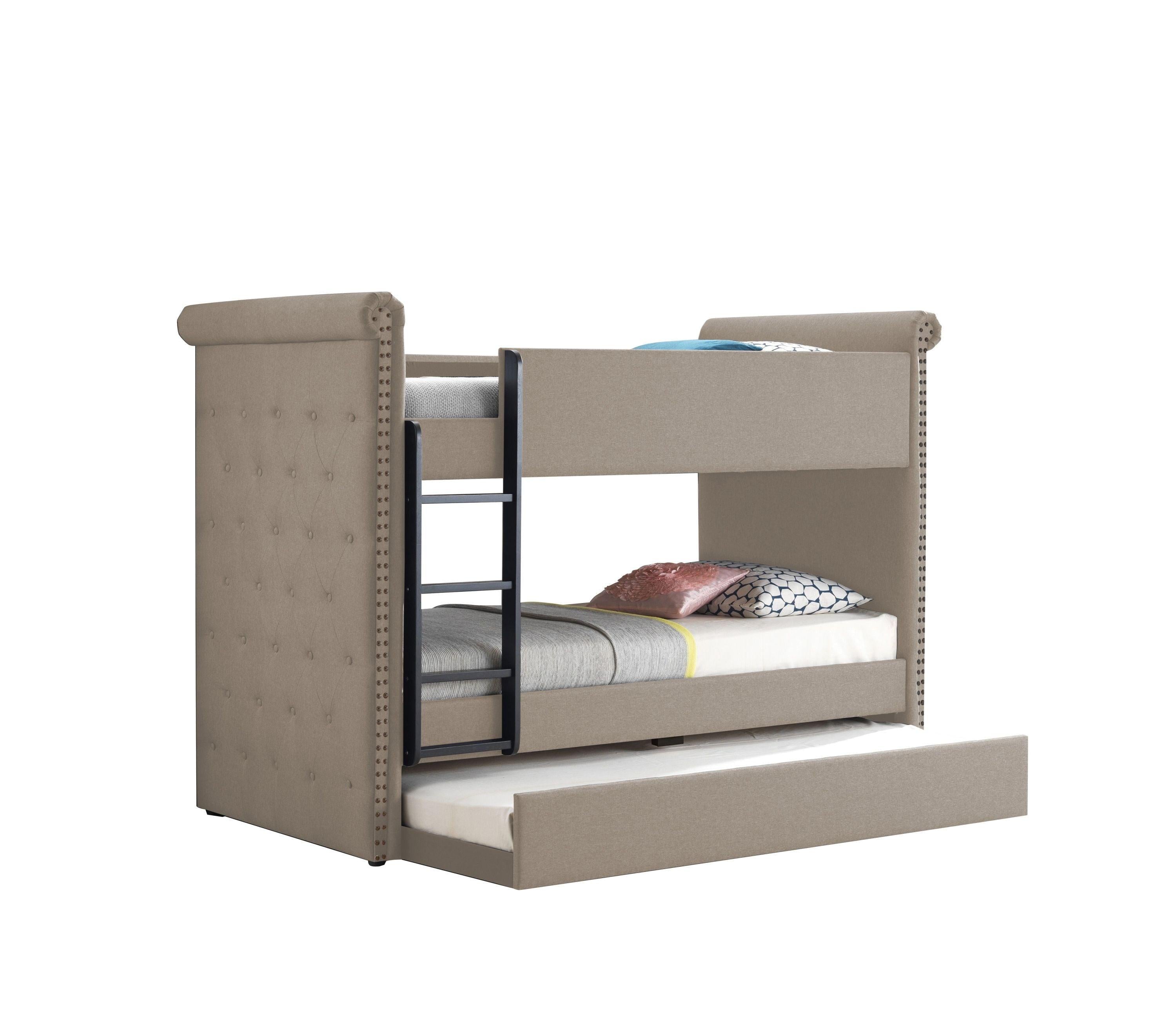 ACME Romana II Twin over Twin Bunk Bed with Twin Size Trundle - Beige