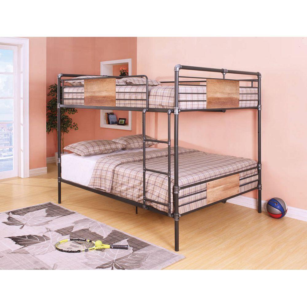 ACME Brantley Queen over Queen Metal Bunk Bed - Sandy Black and Dark Bronze image