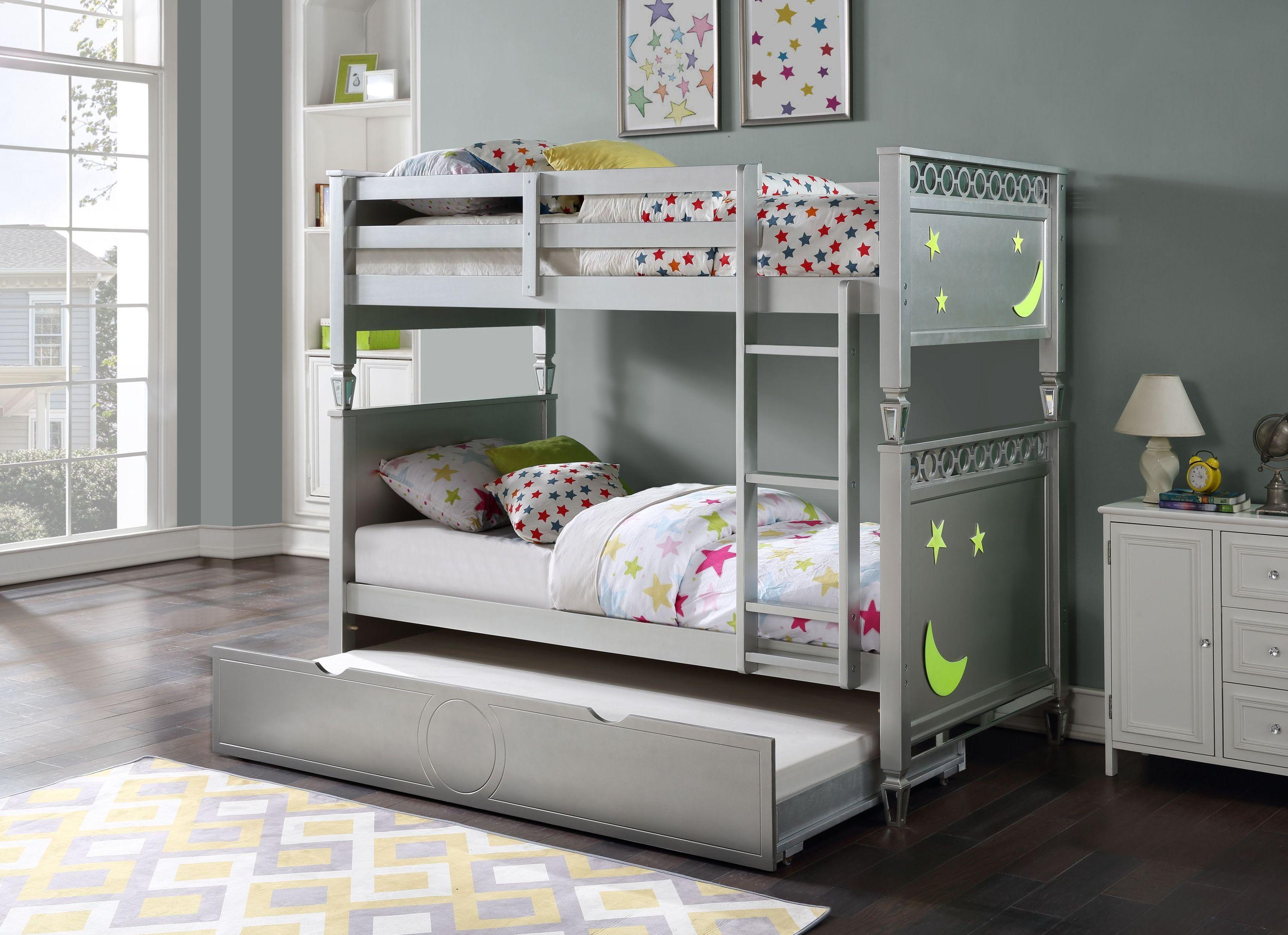 ACME Powell Twin over Twin Bunk Bed - Silver