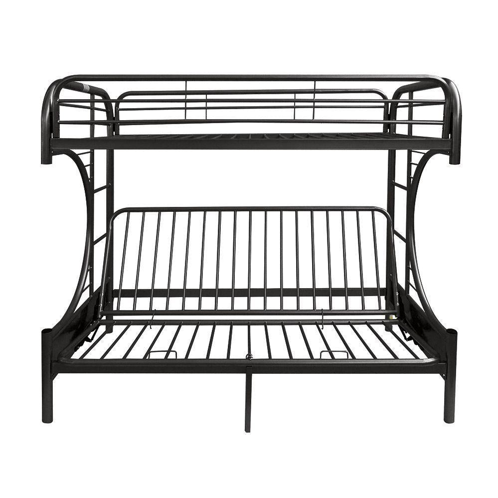 ACME Eclipse Twin over Full Futon Metal Bunk Bed - Black