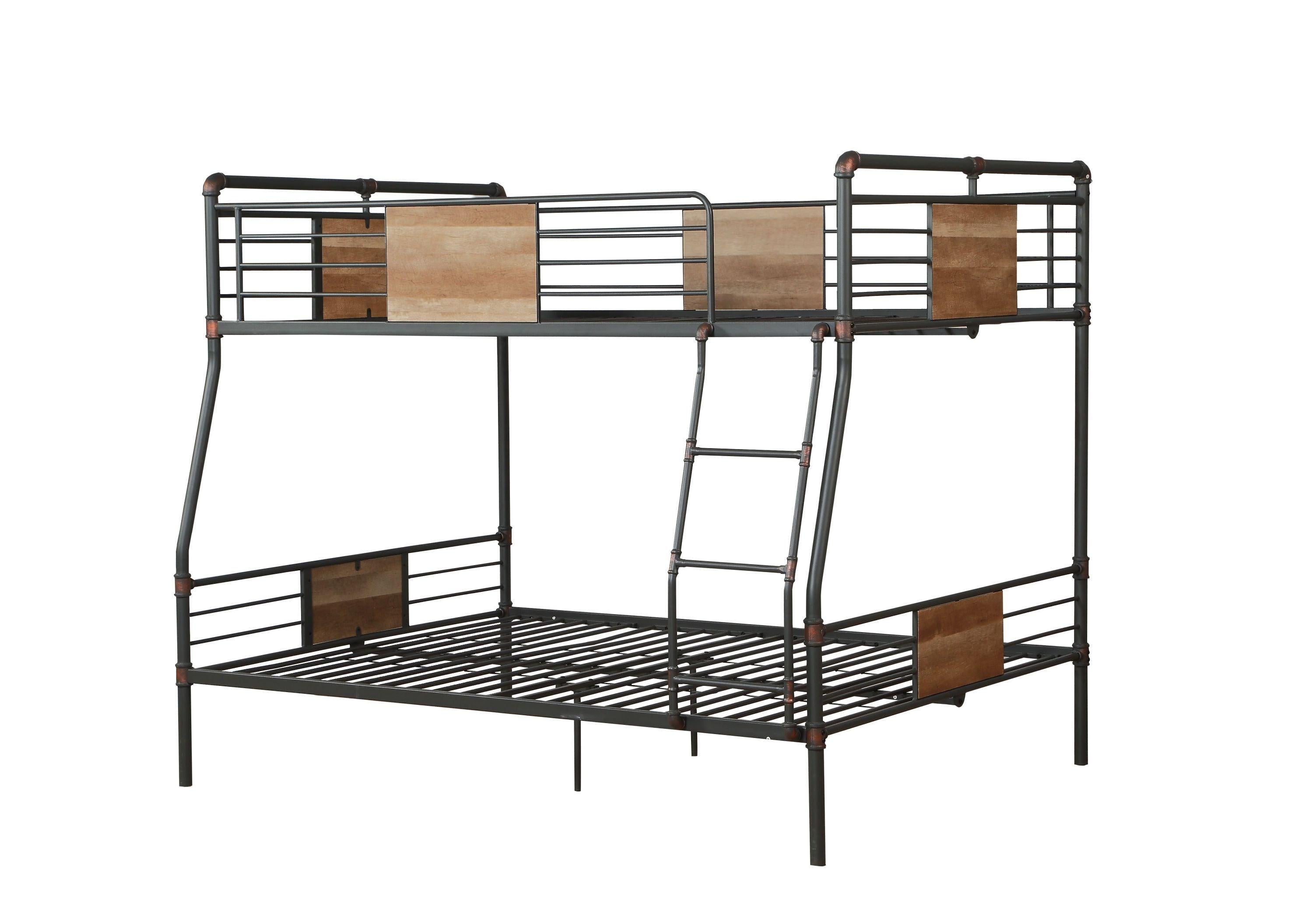 ACME Brantley Queen over Queen Metal Bunk Bed - Sandy Black and Dark Bronze