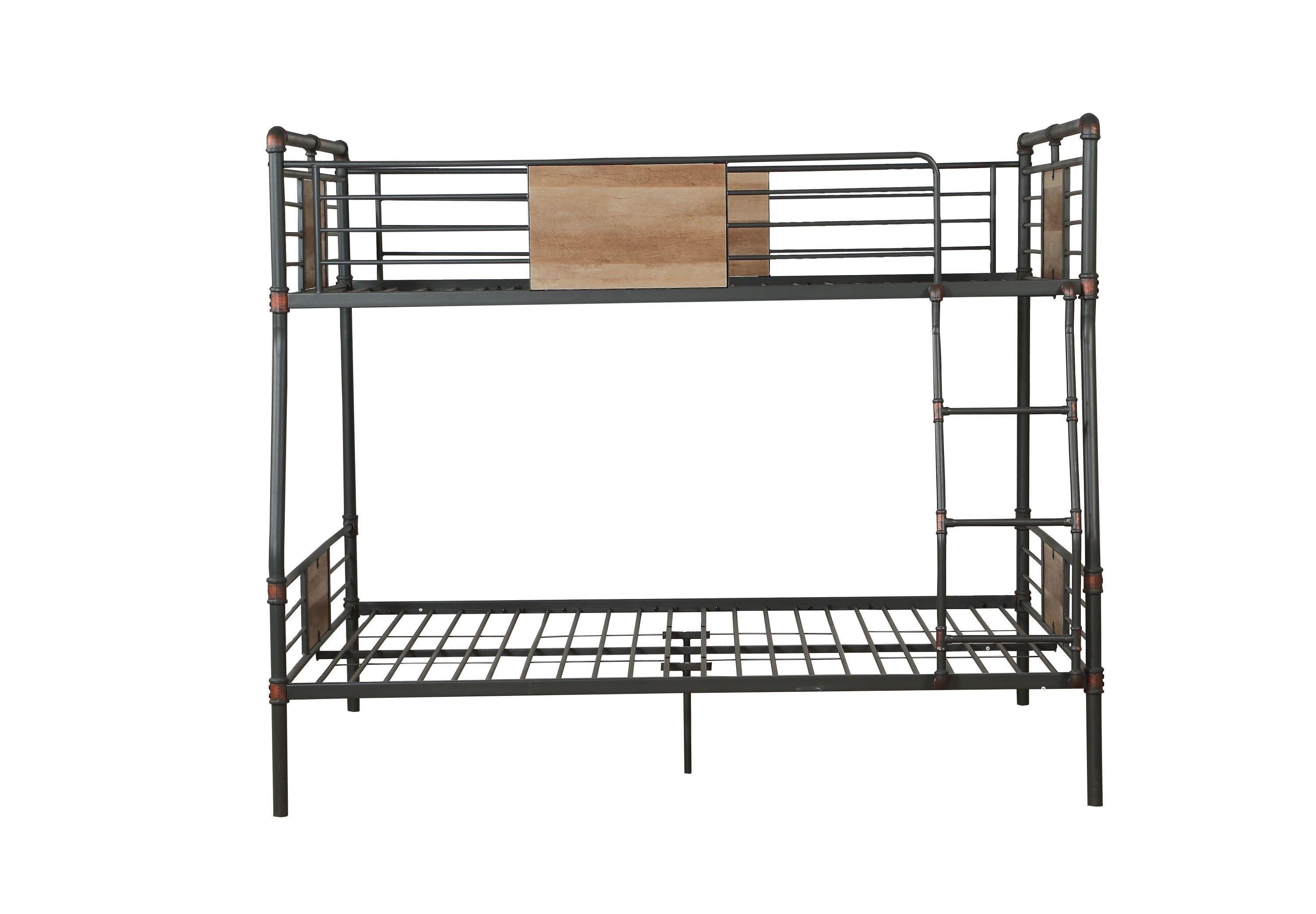 ACME Brantley Queen over Queen Metal Bunk Bed - Sandy Black and Dark Bronze