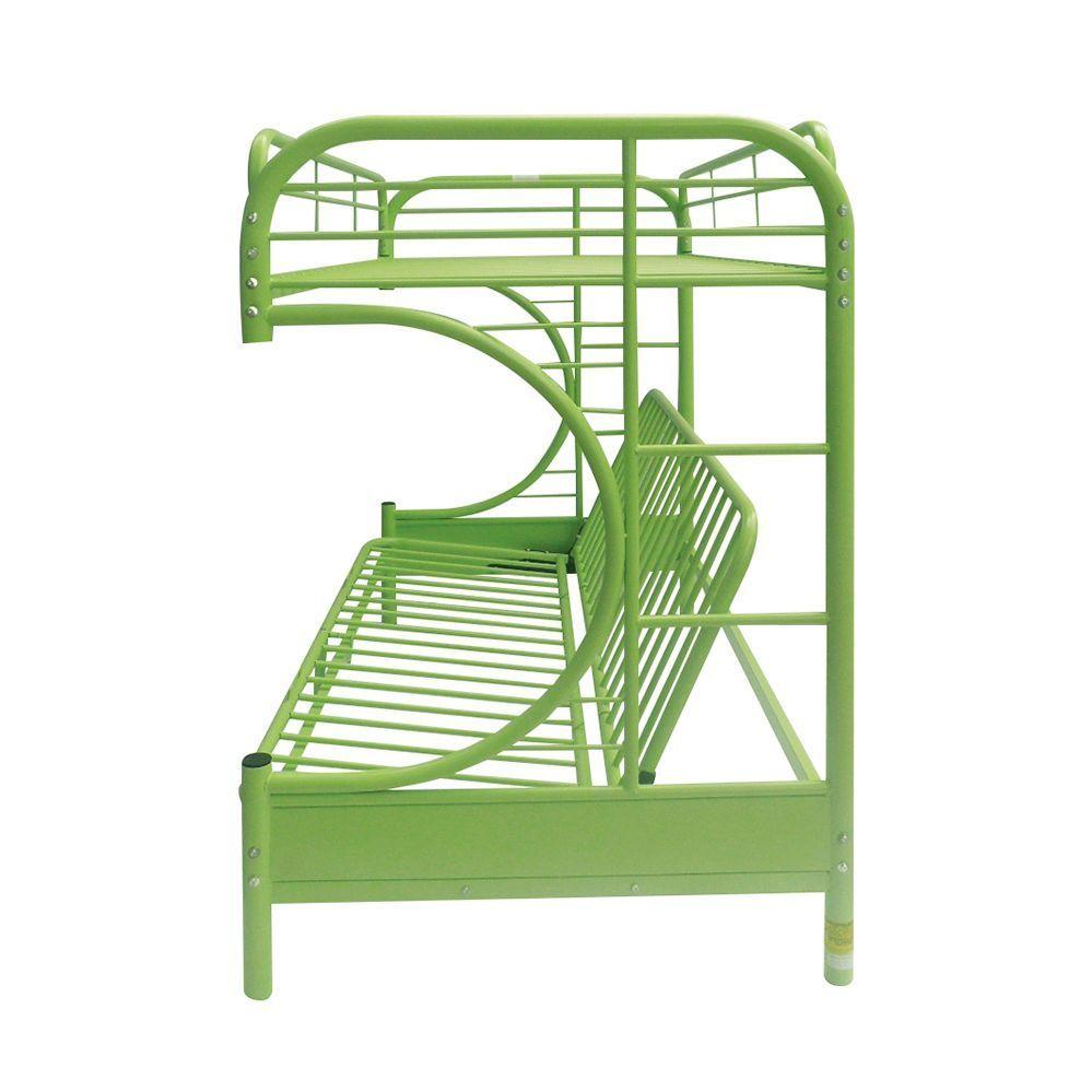 ACME Eclipse Twin over Full Futon Metal Bunk Bed - Green