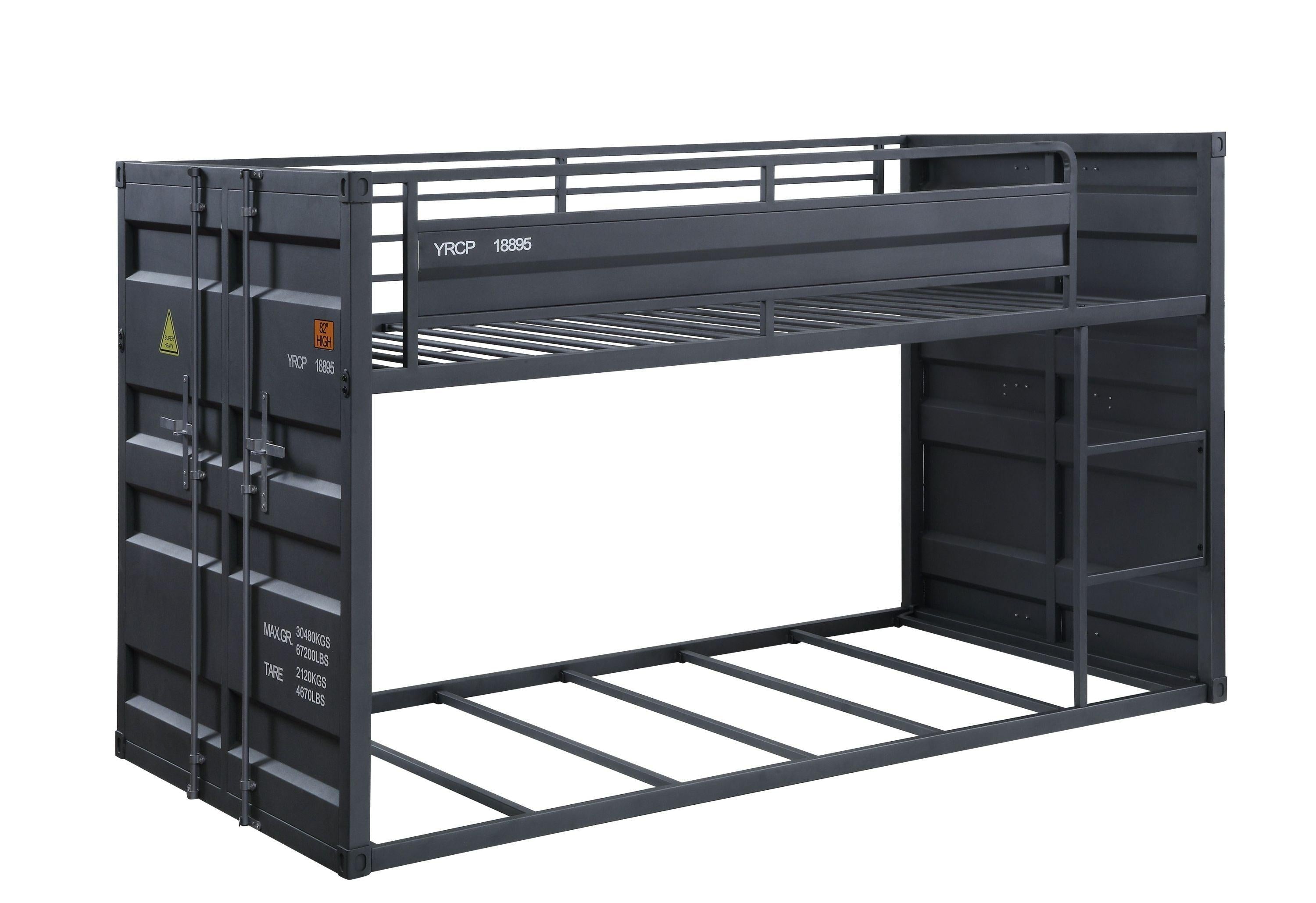 ACME CarLow Twin over Twin Bunk Bed - Gunmetal