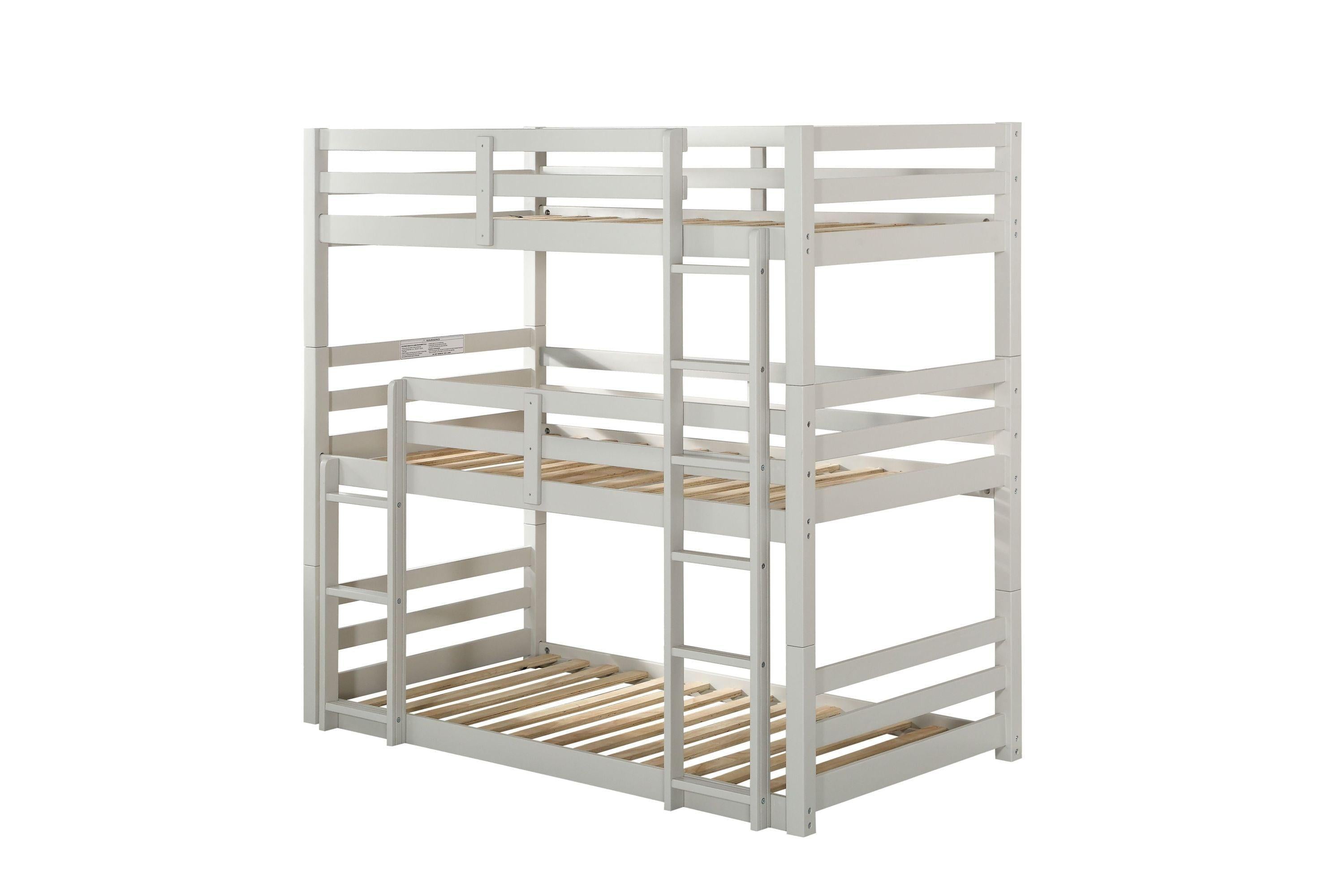 ACME Ronnie Triple Twin Bunk Bed - Light Gray