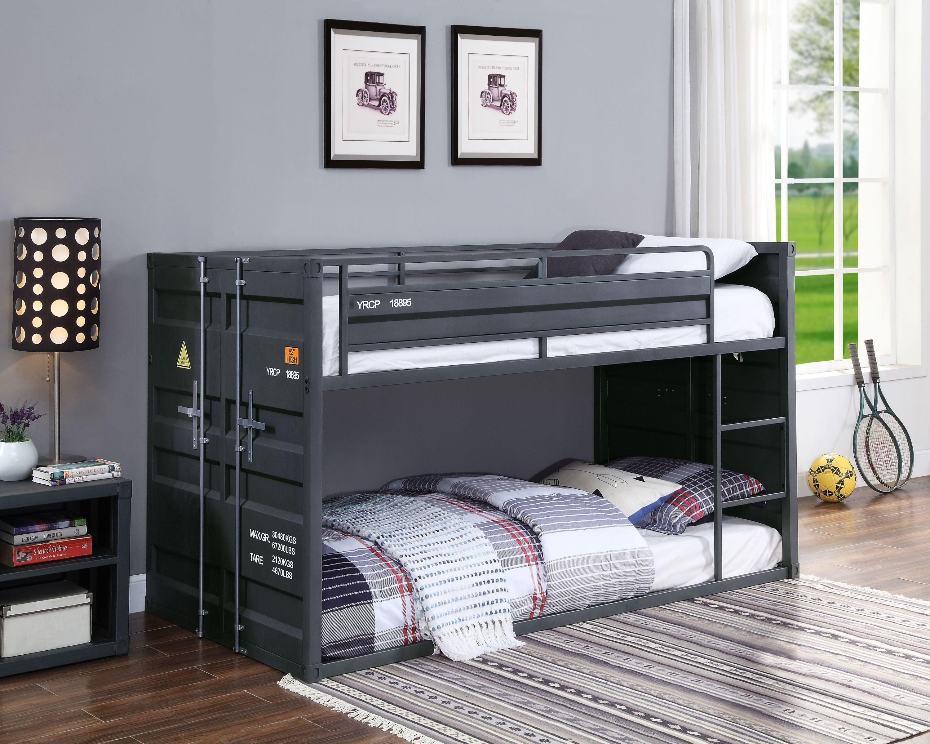 ACME CarLow Twin over Twin Bunk Bed - Gunmetal image