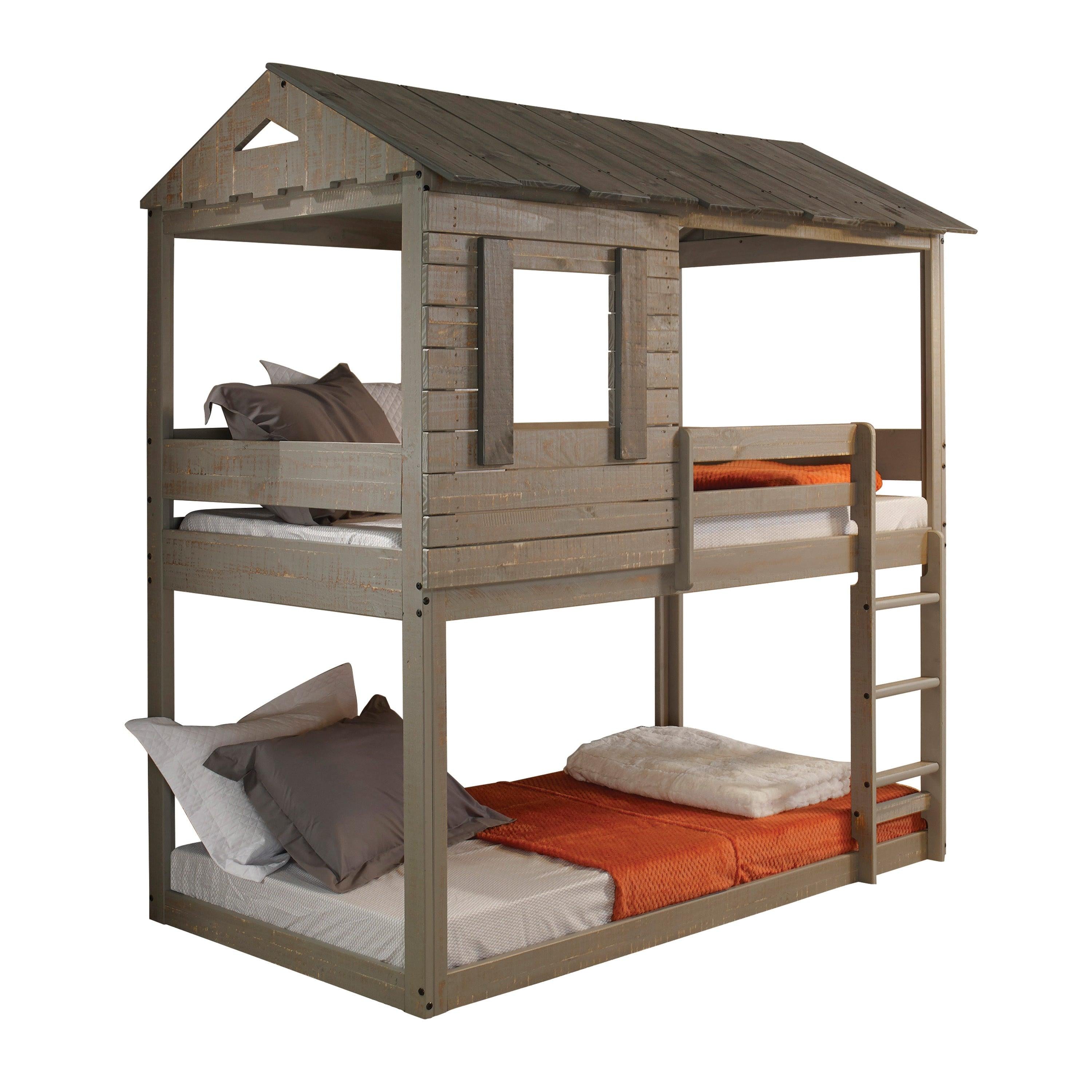 ACME Darlene Twin over Twin House Shaped Bunk Bed - Rustic Gray