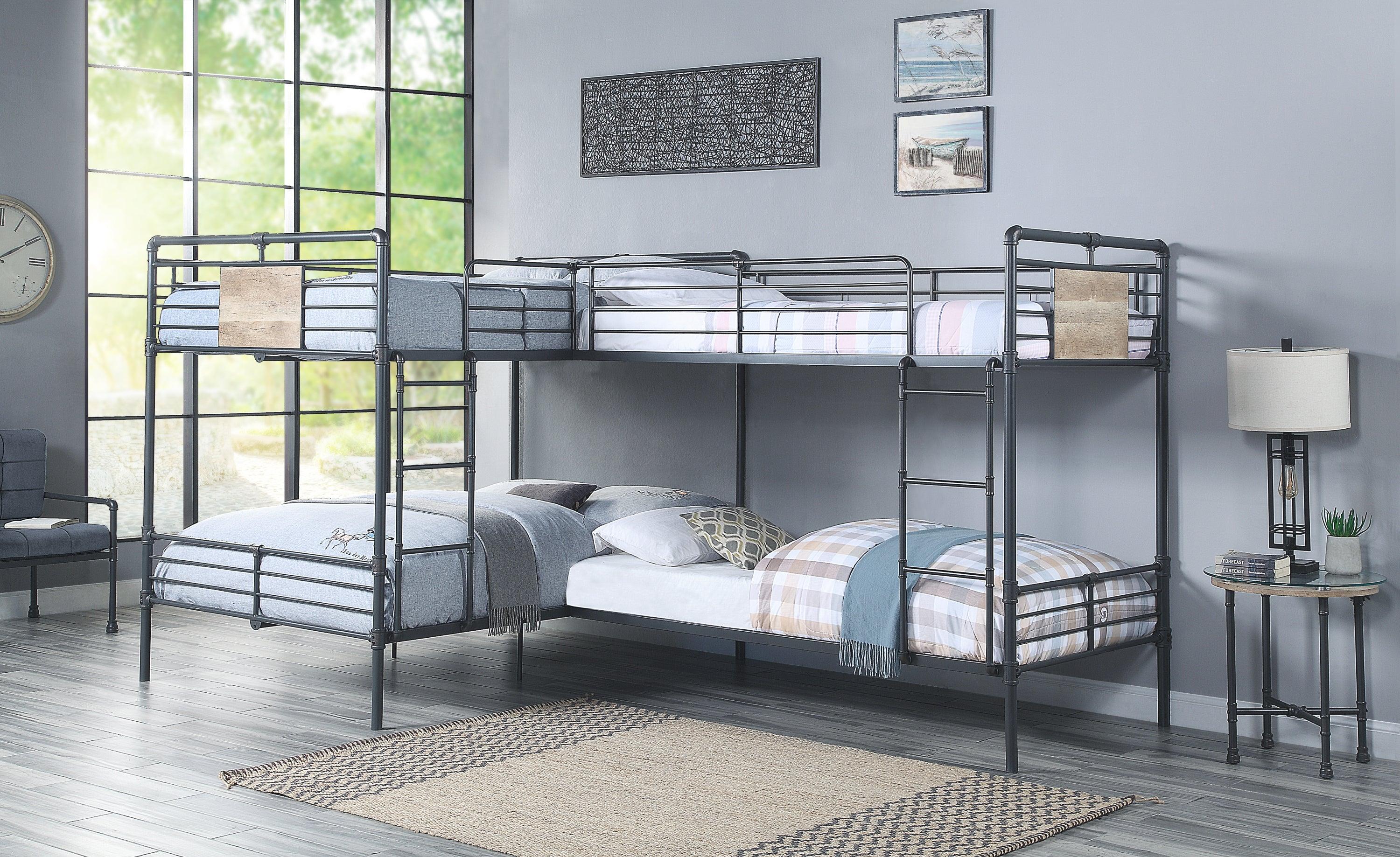 ACME Cordelia Twin over Full L Shape Metal Bunk Bed - Sandy Black image