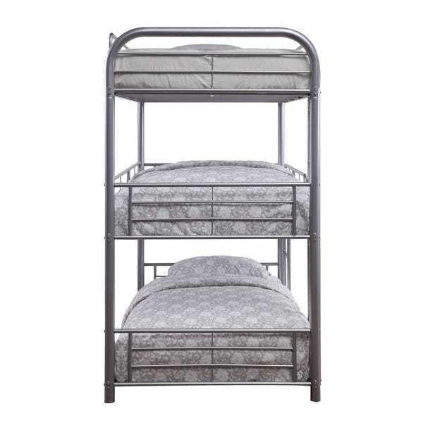 ACME Cairo Triple Twin Metal Bunk Bed - Silver