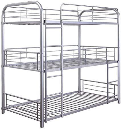 ACME Cairo Triple Twin Metal Bunk Bed - Silver