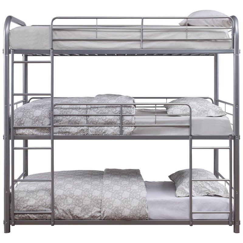 ACME Cairo Triple Twin Metal Bunk Bed - Silver