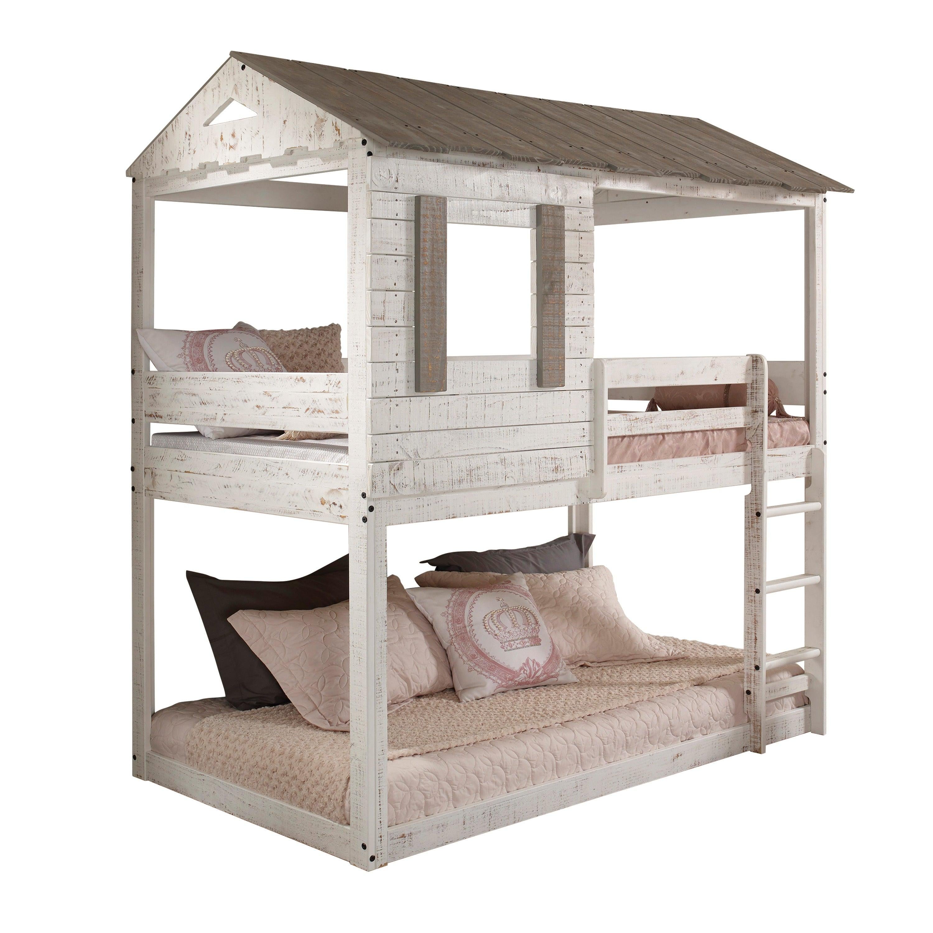 ACME Darlene Twin over Twin House Shaped Bunk Bed - Rustic White