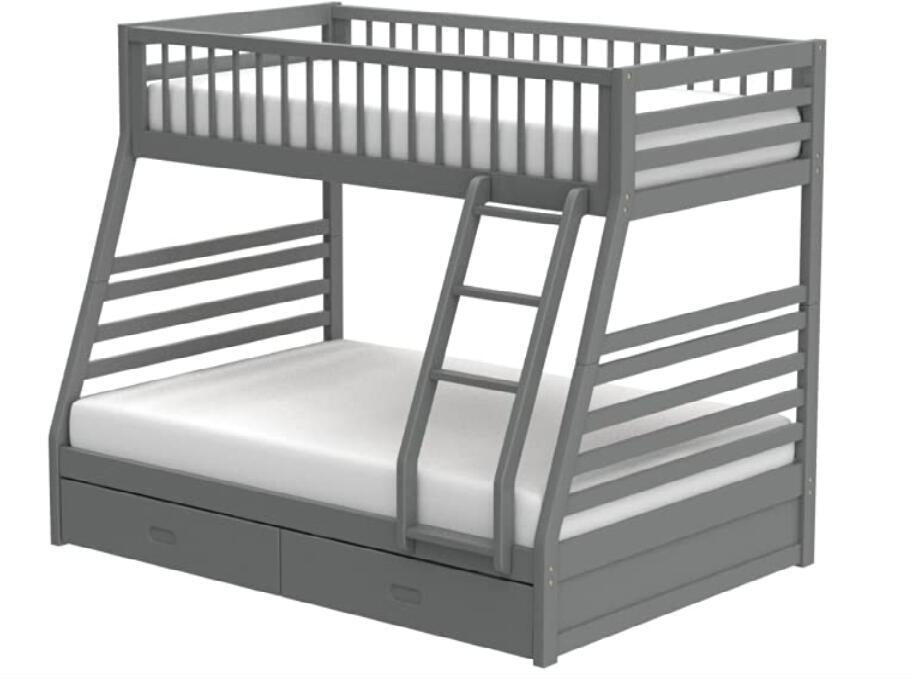 ACME Jason Twin over Full Bunk Bed with Drawers - Gray