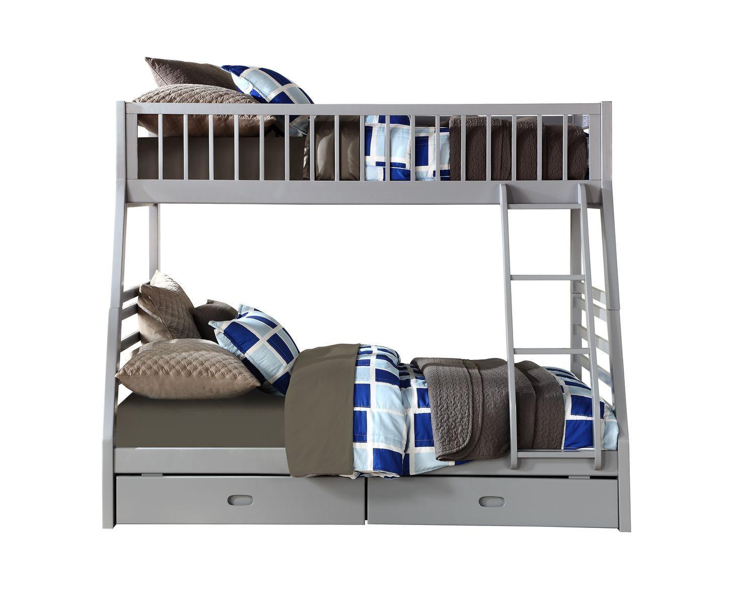 ACME Jason Twin over Full Bunk Bed with Drawers - Gray