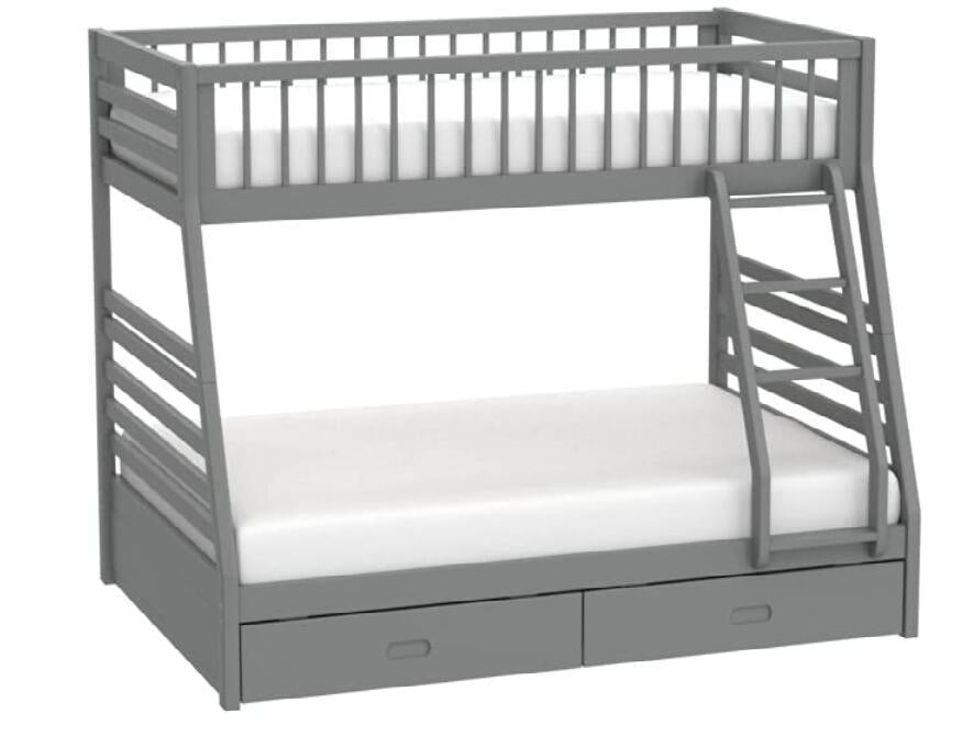 ACME Jason Twin over Full Bunk Bed with Drawers - Gray