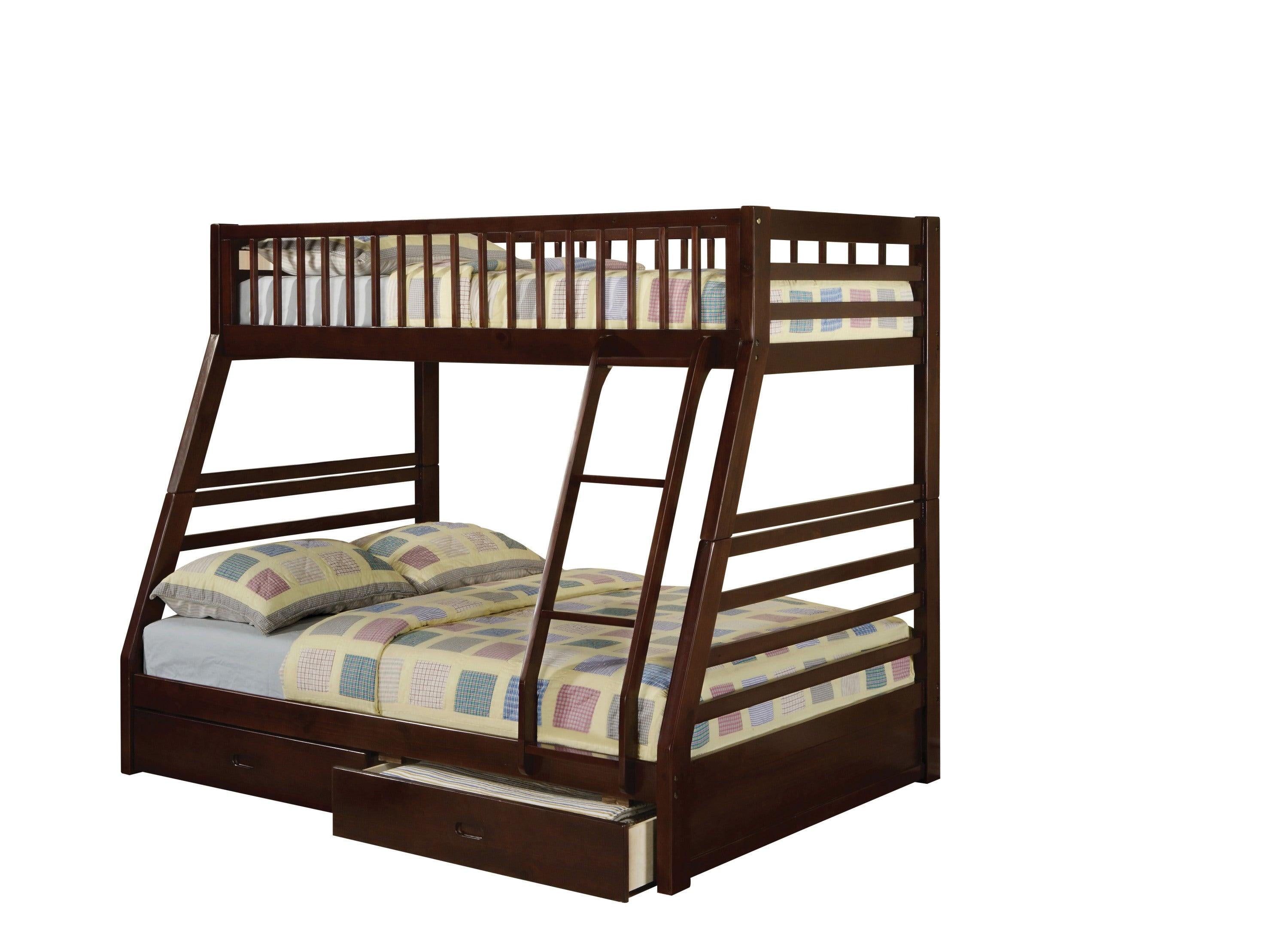 ACME Jason Twin over Full Bunk Bed withStorage Drawers - Espresso