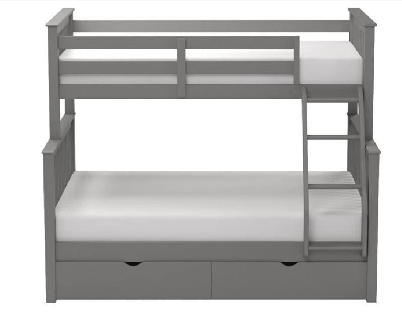 ACME Haley II Twin over Full Bunk Bed with Head and Footboard - Gray