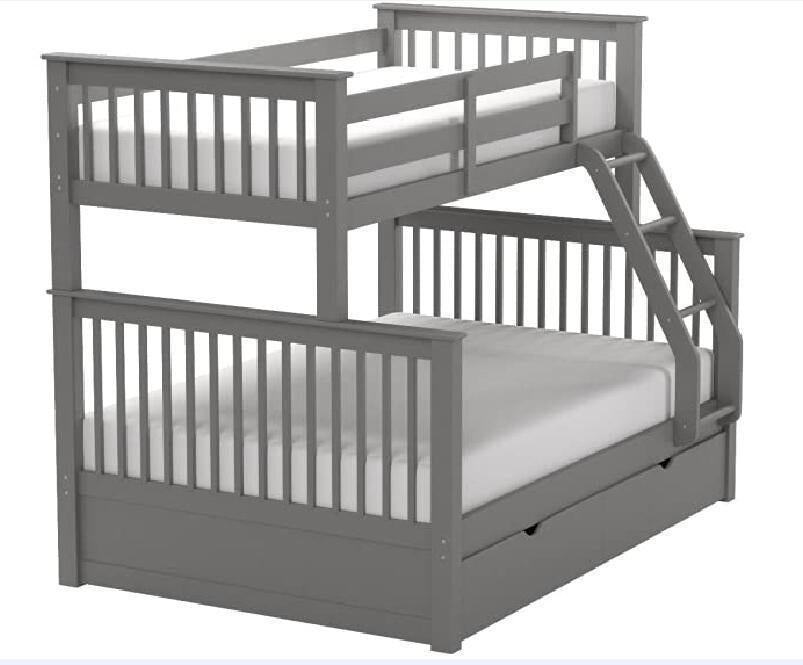 ACME Haley II Twin over Full Bunk Bed with Head and Footboard - Gray