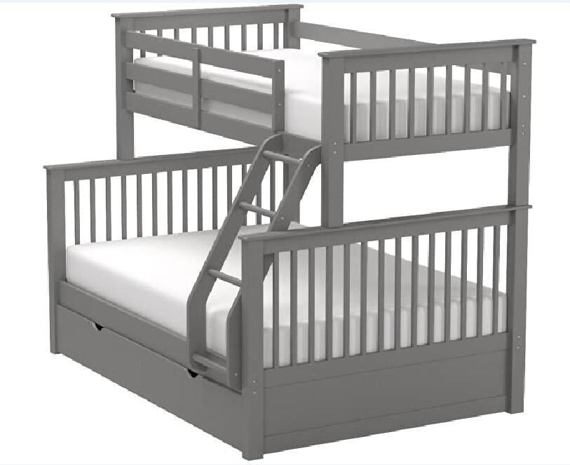 ACME Haley II Twin over Full Bunk Bed with Head and Footboard - Gray