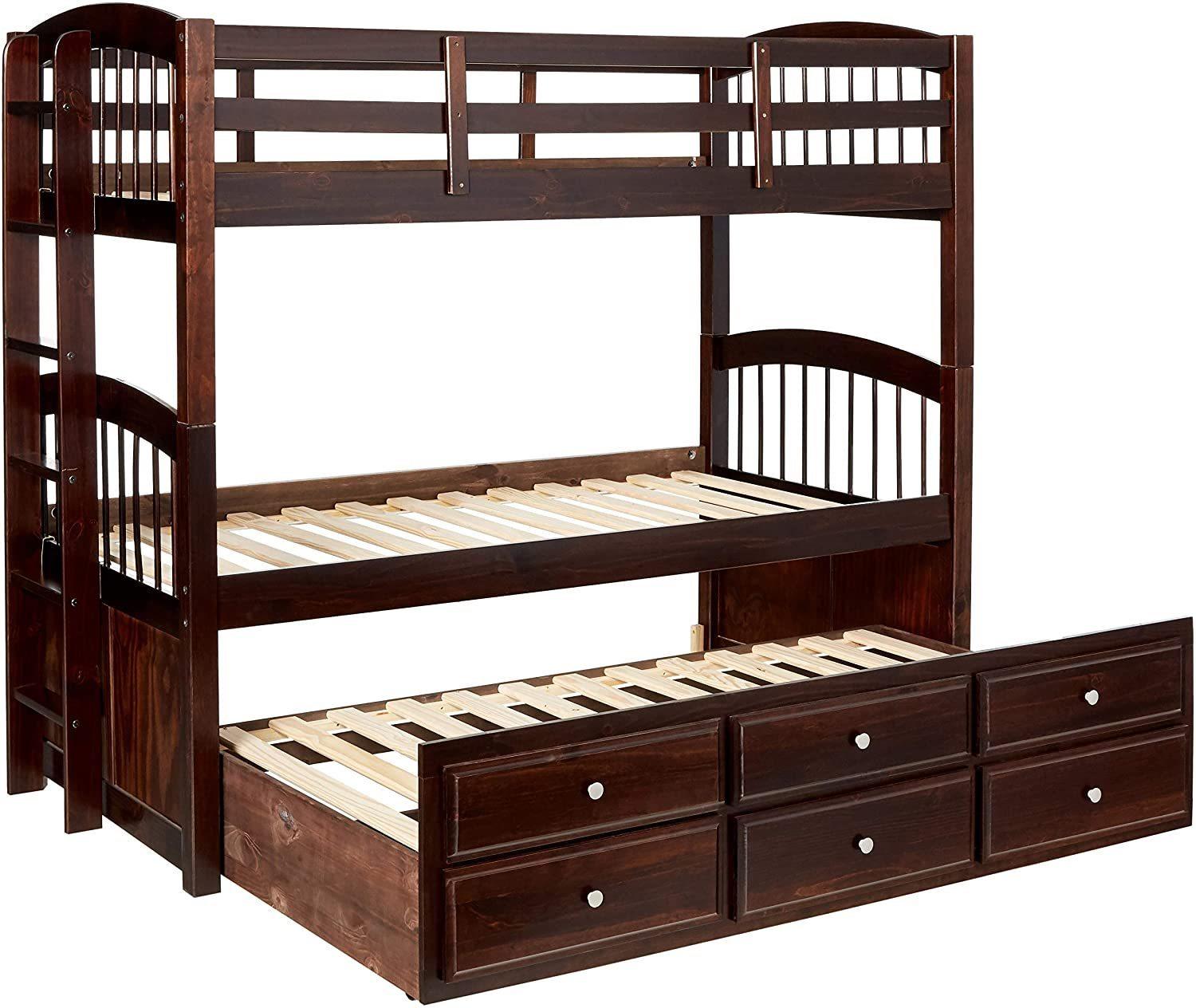 ACME Micah Twin over Twin Bunk Bed with Twin Size Trundle - Espresso