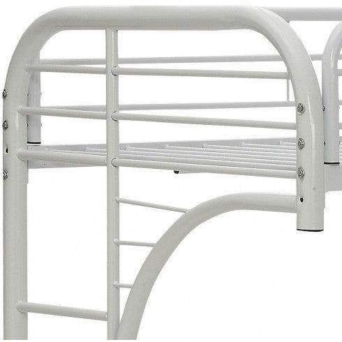 ACME Eclipse Twin XL over Queen Futon Metal Bunk Bed - White